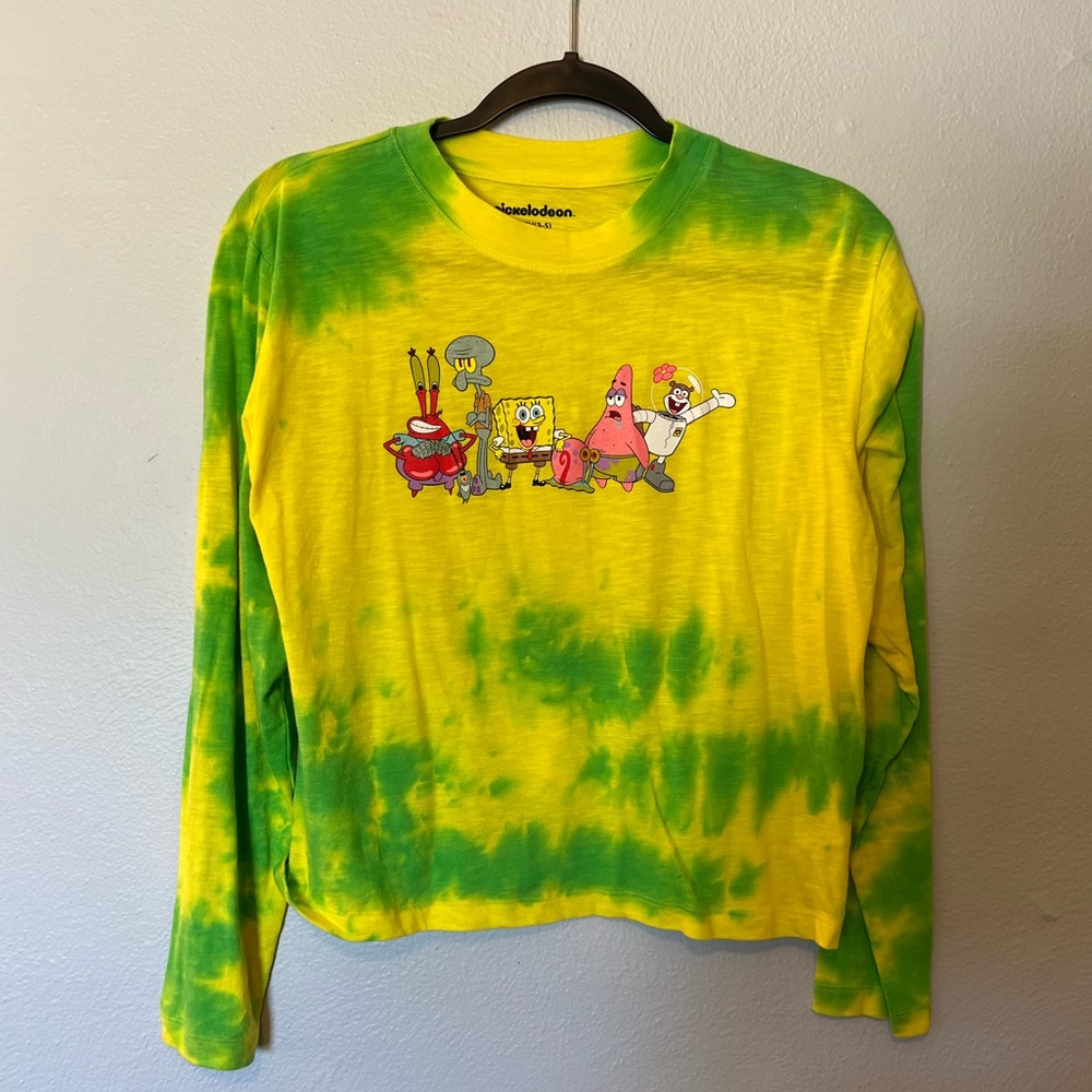 SpongeBob Tie Dye Long Sleeve Graphic Tee